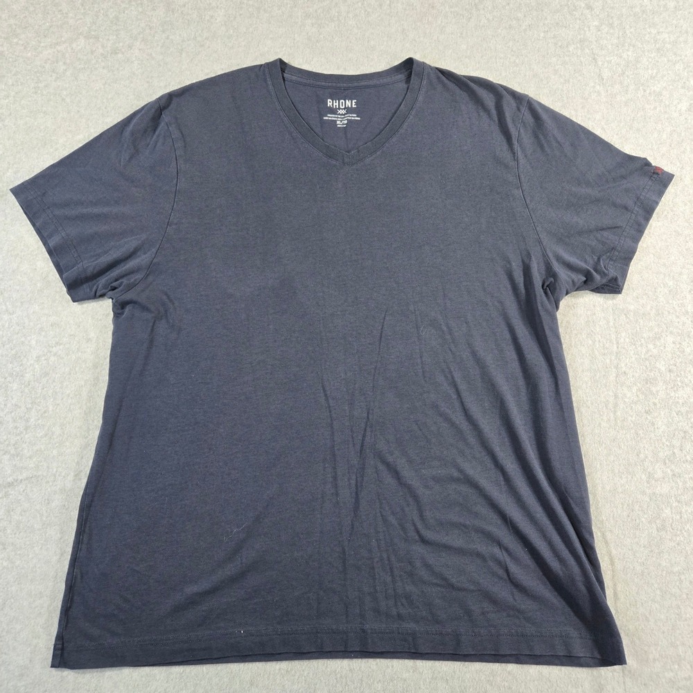 Rhone Mens Element V-Neck T-Shirt Navy Blue Short Sleeve XL 100130